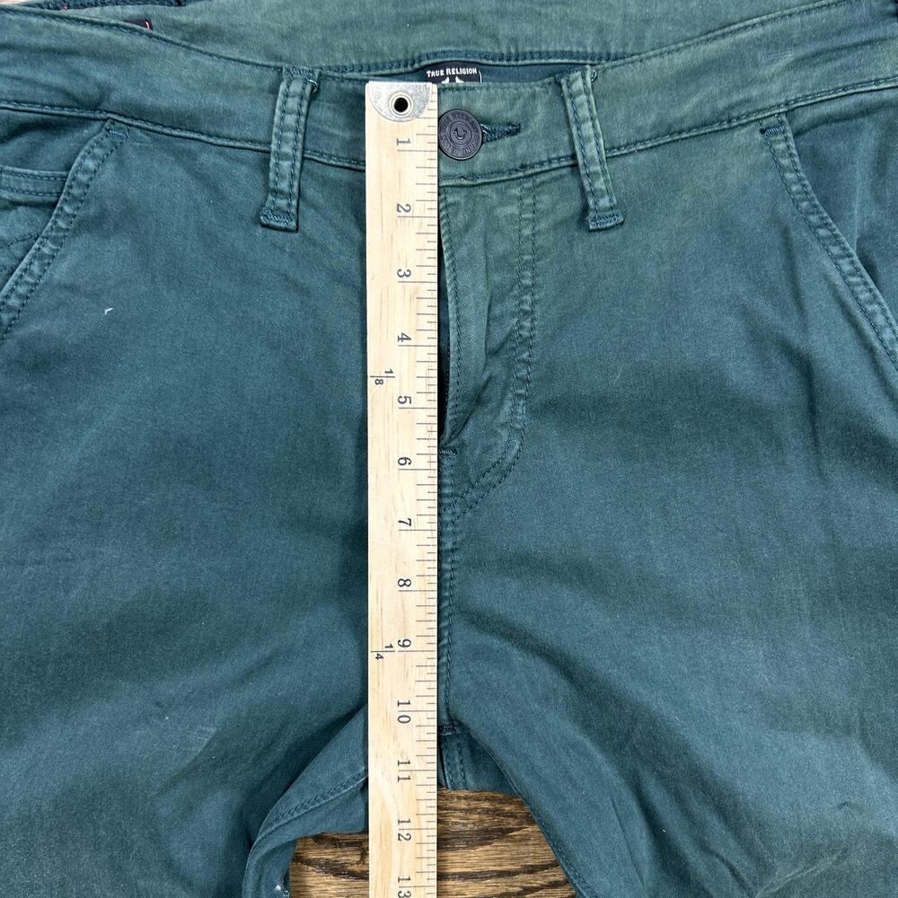 True Religion Pants Mens 30 Green Logan Relaxed Taper Chino Stretch Casual - Picture 7 of 12